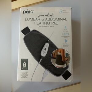 Pure Enrichment Pure Relief Heating Pad Lumbar & Abdominal 4 Settings